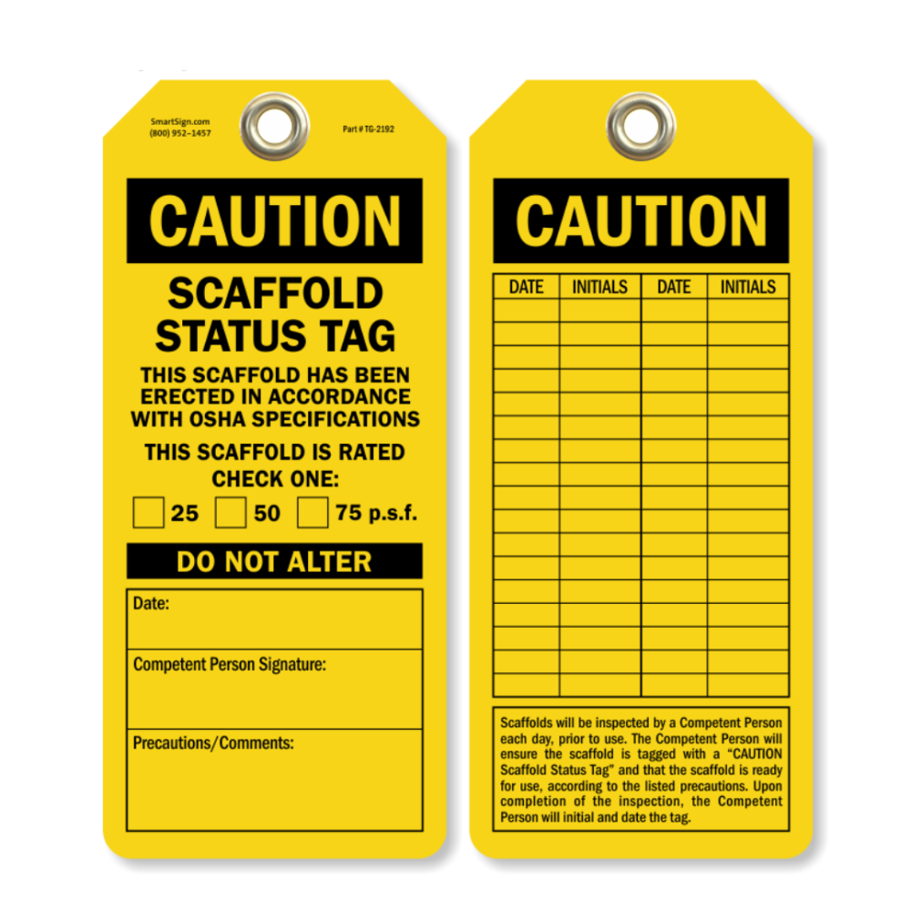 Scaffold green tag